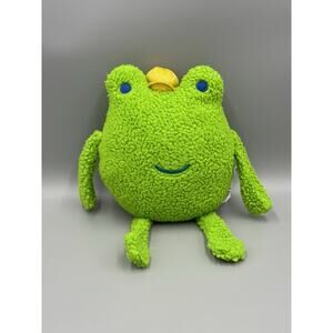 Target Spritz Decorative Green Frog Pillow With Crown Plush 17” X 10”